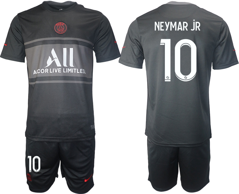 Men 2021-2022 Club Paris St German Second away black #10 Soccer Jersey->paris st german jersey->Soccer Club Jersey